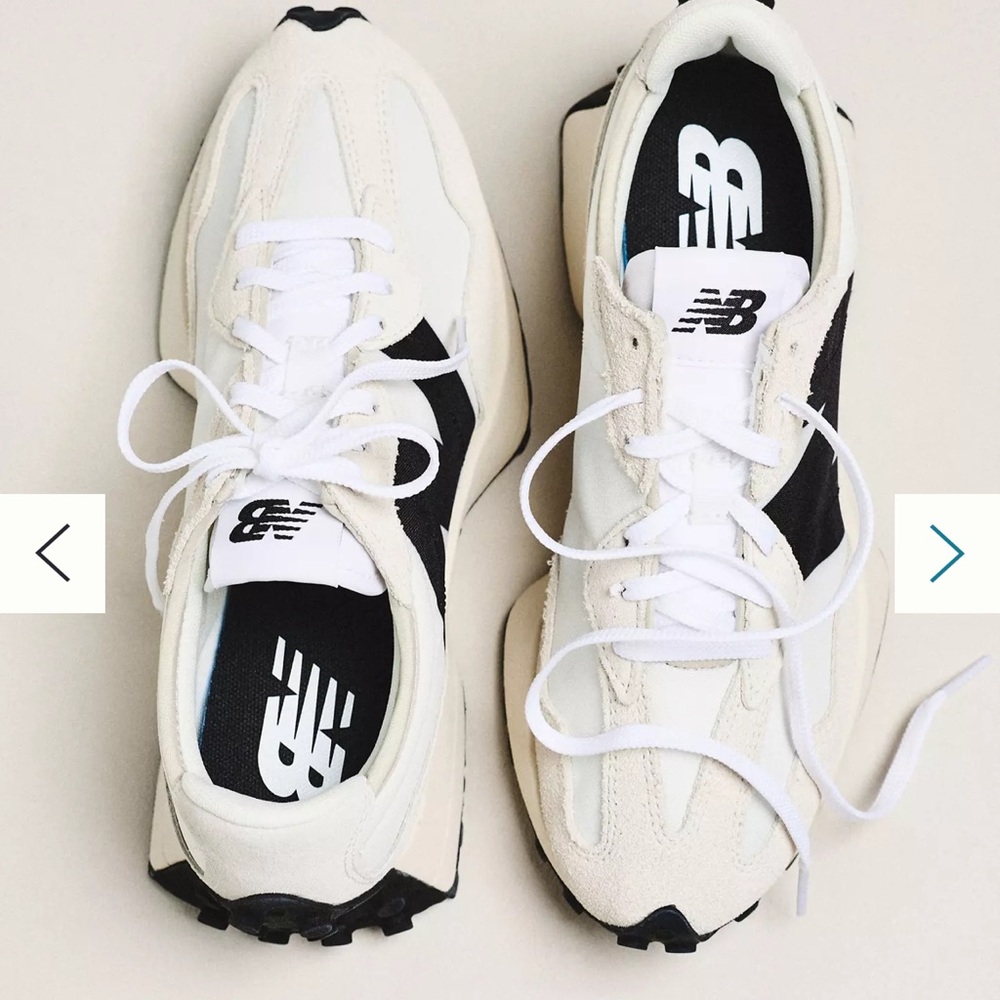 New Balance Cream and Black Sneakers